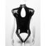 Body Sexy Femme Ouvert Entrejambe Sein Nu Lingerie Cuir Verni Catsuit