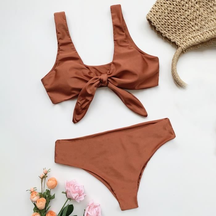 Maillot De Bain Pcs Set Bikini Sum Ral Couleur Solide Push Up Classic
