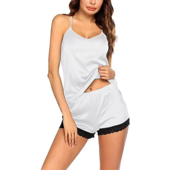 Femmes Sexy Lingerie V Tements De Nuit Satin Soie Babydoll Lace Up