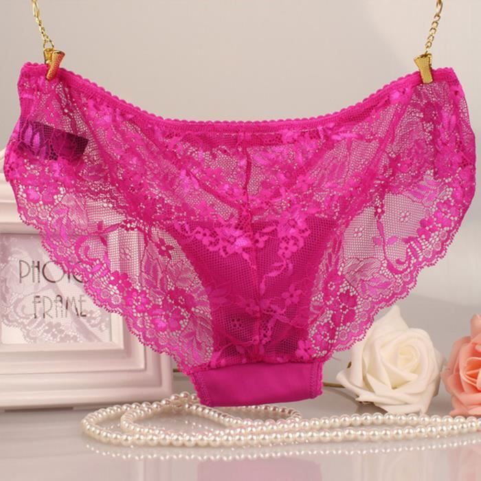 Culotte Femmes Sexy Dentelle See Through Respirant Mode Slip Lingerie