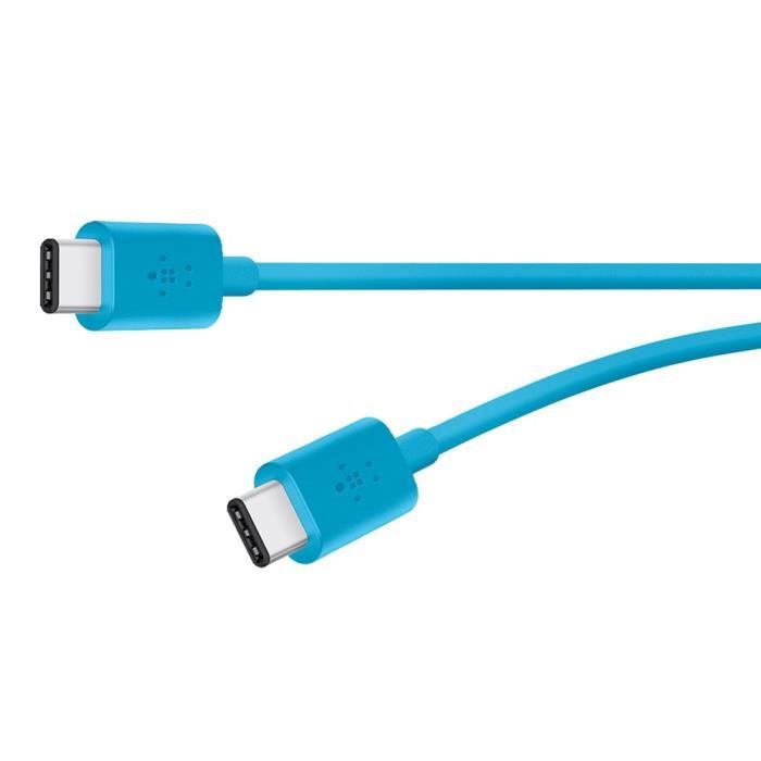 BELKIN Câble de charge avec connecteur USB C 2.0 / 3.A / 60W / 1,8M - Bleu