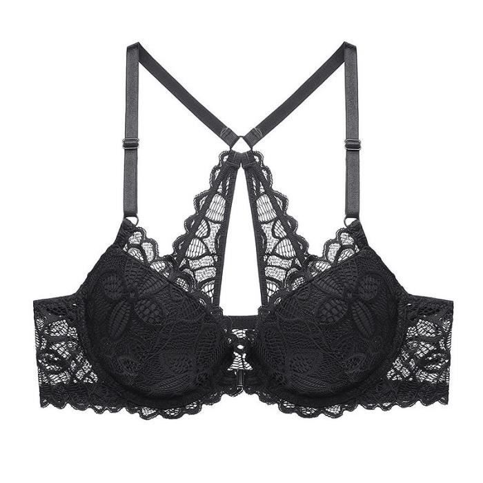 Ensemble Lingerie Femme Dentelle Sexy A Boutons Sur Le Devant Couleur