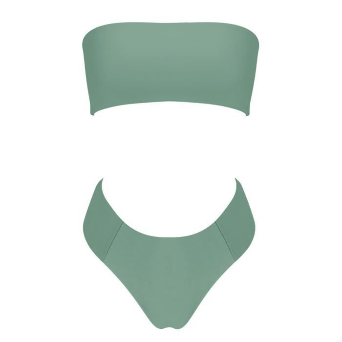 Maillot De Bain Ruuhee Taille Haute N On Bikini Femme Bandeau Maillot Mayo Push Up Maillots