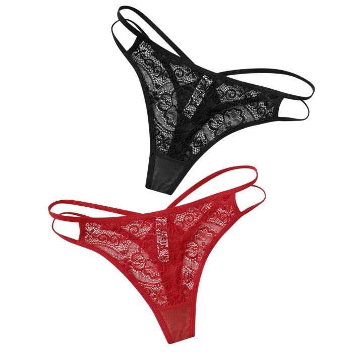 Pi Ces Femmes Sexy Lingerie Dentelle Ouvert String Culotte G Pants