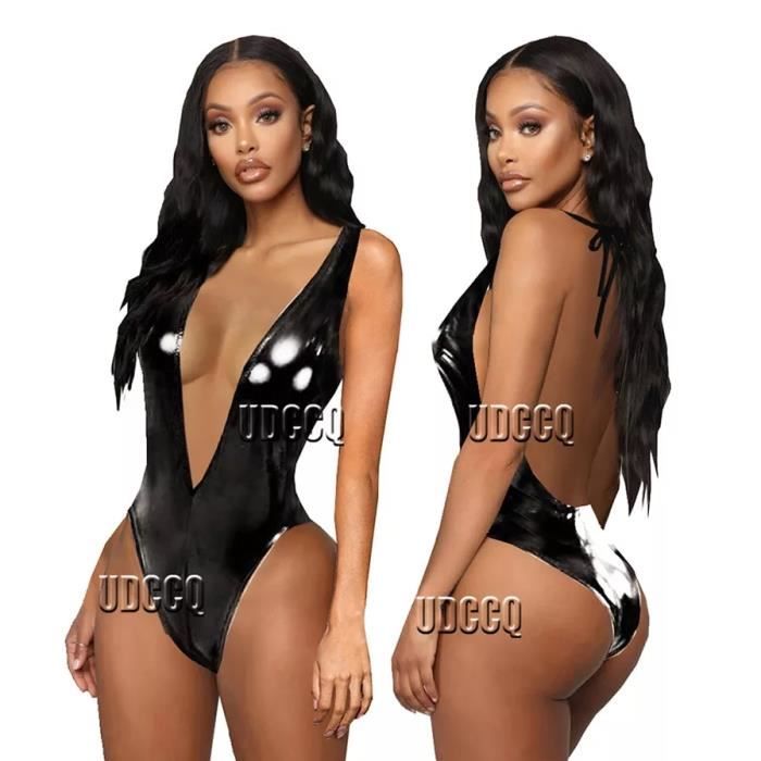 Lingerie En Similicuir M Tallique Scintillant En Pvc Sous V Tements
