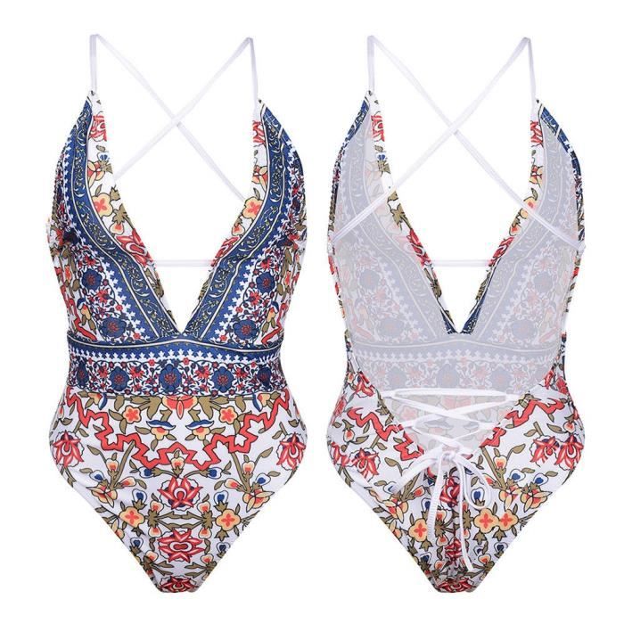 Maillot De Bain Bikini Maillot De Bain Dos Nu Body Femme Maillot De Bain Multicolore Cdiscount