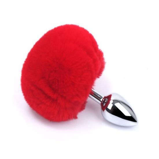 Red Rabbit tail Plug Anal Queue De Renard En Métal Pour Adultes Jouets Sexuels Anaux Pour