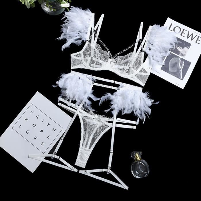 Ensemble De Lingerie 3 Pièces En Dentelle Pour Femmes Sous vêtements