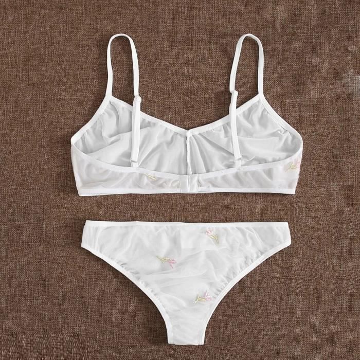 Ensemble De Lingerie Sous V Tements Floraux Fronde Rose Sexy Dentelle