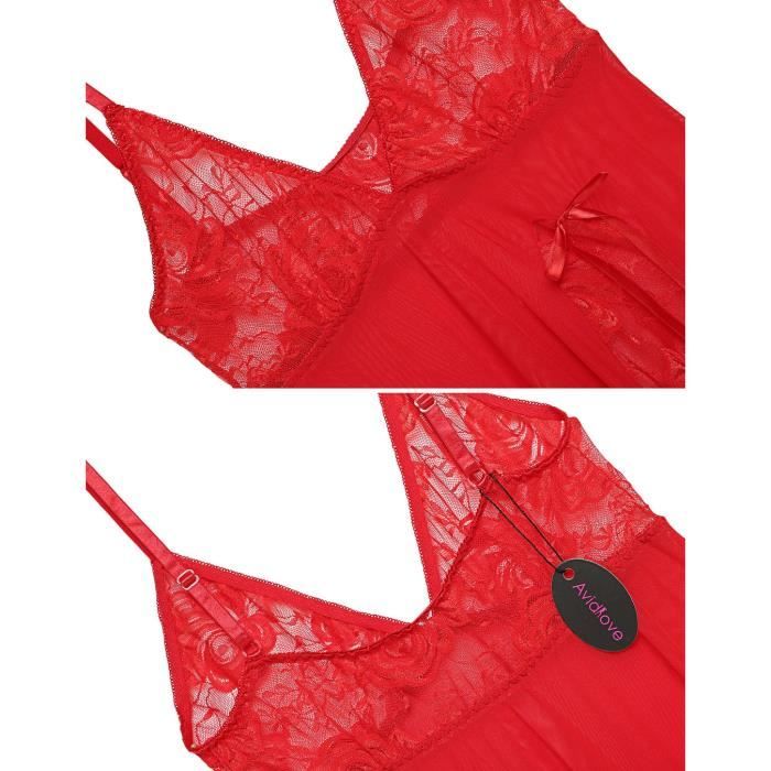 Avidlove Sexy Dentelle Lingerie Nuisette Rouge Cdiscount Pr T Porter