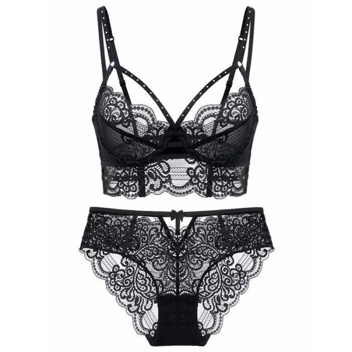 Ensemble Lingerie Femme Dentelle Polyvalente A Mode Sexy Ultra Fine