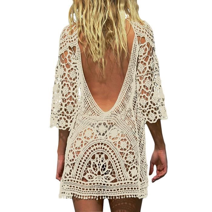 Robe De Plage Femme Ete Pareo Sarong Cache Maillots Boheme Robe Cache Maillot De Bain Bikini
