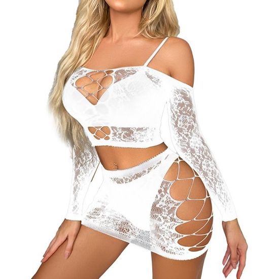 Iixpin Femme Robe R Sile Transparent Sexy Bodystocking Fishnet Lingerie