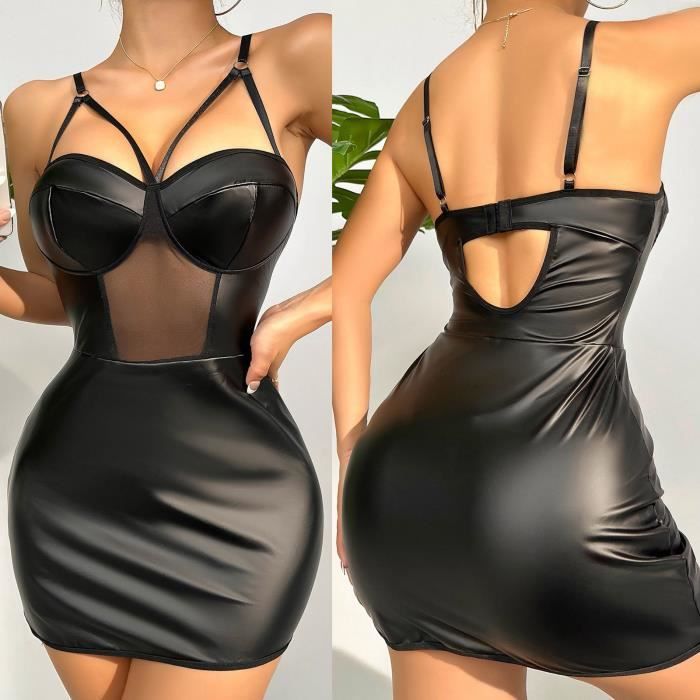 Sexy Femmes Vider Bandage Lingerie Cuir Cami Tentation Sous V Tements