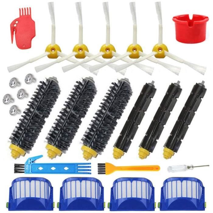 Accessoire pour iRobot Roomba Série 600 605 610 615 616 620 621 625 630 631 632 650 651 660 670 671 680 690 691 696 Brosses & Filtre