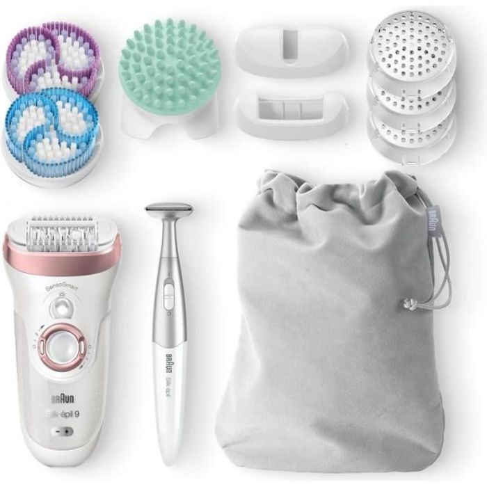 Braun Épilateur Silk Épil 9 Avec Tondeuse Bikini Et 11 Accessoires