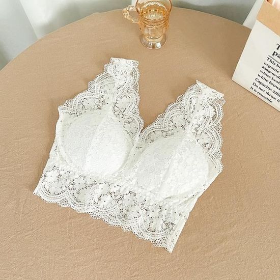 D Bardeur Soutien Gorge En Dentelle Pour Femmes Sexy D Collet En V Profond Lingerie Sans Fil