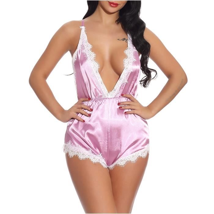 Lingerie Sexy Pyjama Sexy Transparent En Maille V Profonde Une Pi Ce