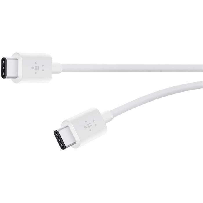 BELKIN Câble de charge avec connecteur USB C 2.0 / 3.A / 60W / 1,8M - Blanc