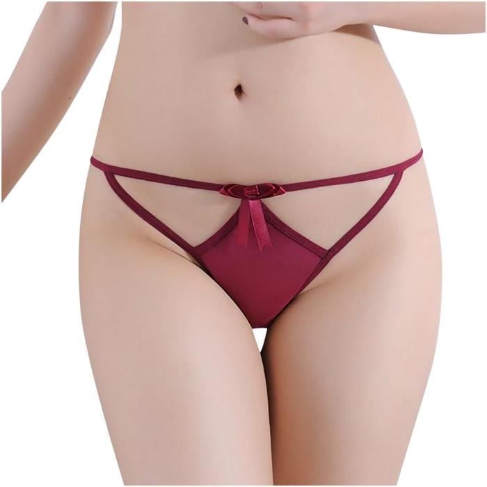 Sasaquoy Lingerie Sexy Femme Dentelle String Ouvert Culotte G Pantalon