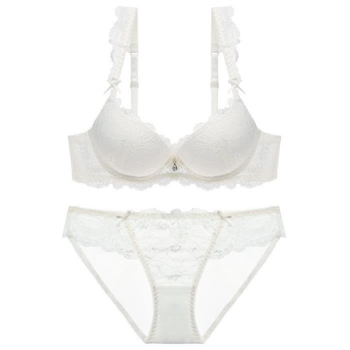 Ensemble Lingerie Femme Dentelle Froncee Pour Recueillir Les Seins
