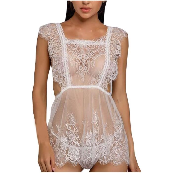 Femmes Sexy Dentelle See Through Net Yarn Sling Sexy Lingerie Sous
