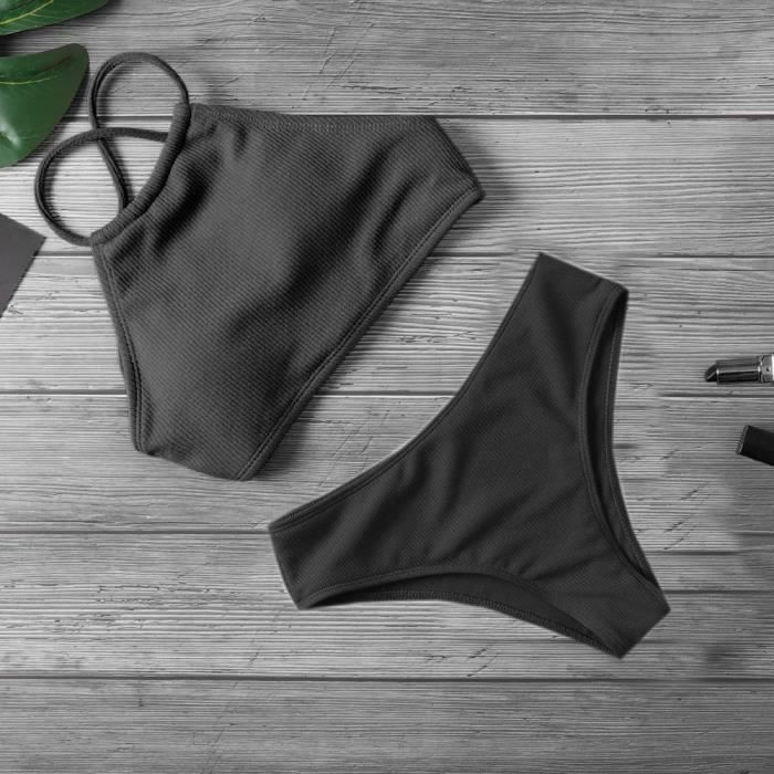 Maillot De Bain Bikini Sexy Femmes Maillots De Bain Bikini Push Up Maillot De Bain Solide