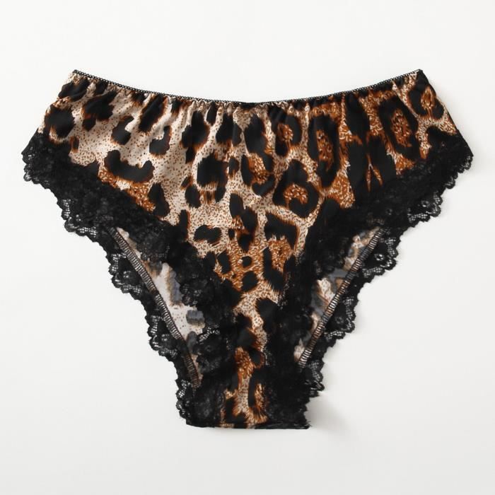 Femmes léopard dentelle Lingerie G String slips sous vêtements culottes T String tongs n51987