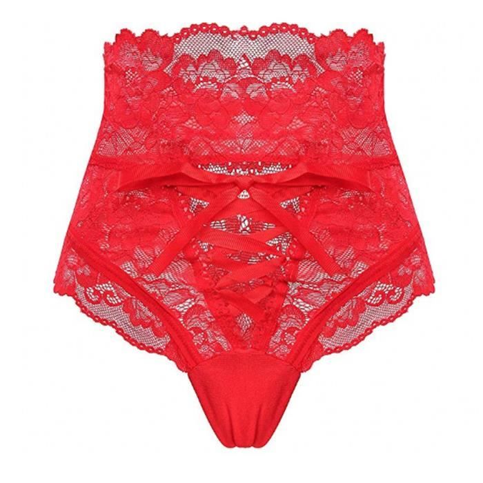 Femmes Bandage Sexy Lingerie Sexy Bare Imitation Dentelle Slip Dentelle
