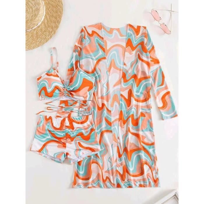 Bikini Swimsuit Maillot De Bain Imprim Tropical Ensemble Frhh