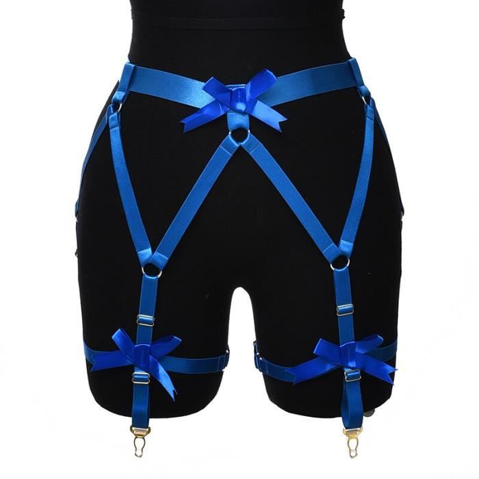 Porte jarretelle taille haute pour femme N P BLS Bas élastiques Lingerie sexy Blanc