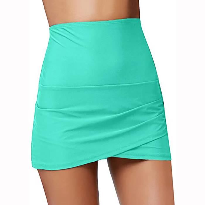 Bas De Bikini Femme Tankini Jupe Bain Courte Ourlet Hulip Beach Skrit Mint Green Cdiscount