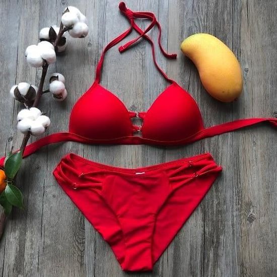 Maillot De Bain Maillot De Bain Bikini String Noir Solide Sexy Dos Nu