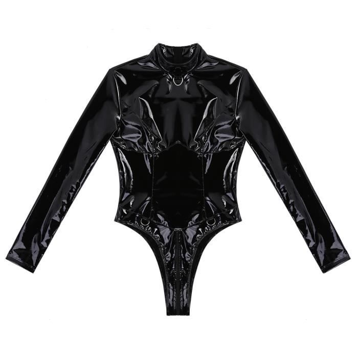 Body Femme Femmes Latex Catsuit Sexy Wetlook Cuir Corps Lingerie