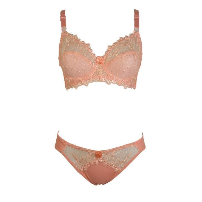 Ensemble Soutien Gorge C Et Culotte En Dentelle Rose Lingerie Femme Rose Cdiscount Pr T Porter