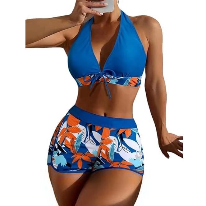 Maillots De Bain Uni Pour Femme Bikini Short Ensembles Maillots Deux