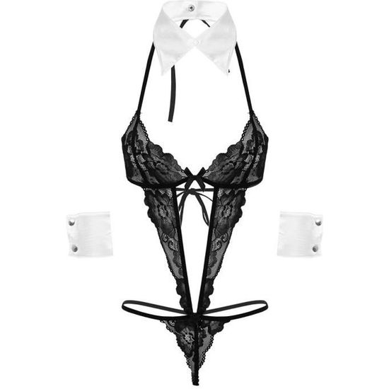 Body String Femme Sexy Dentelle Lingerie Col V Body D Collet Plongeant Bodysuit Costume