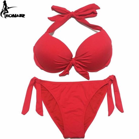 Maillot De Bain Eonar Bikini Solide Maillots De Bain Femmes Push