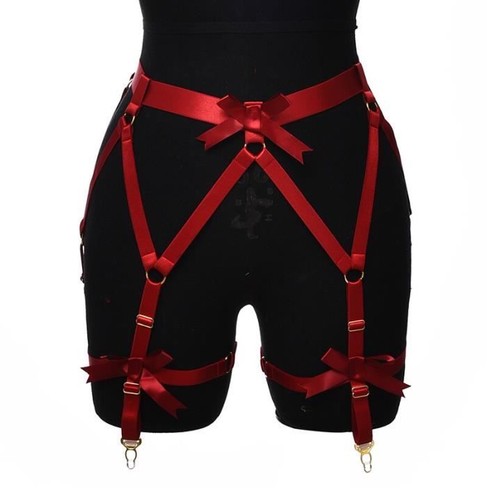 Porte jarretelle taille haute pour femme N P JHS Bas élastiques Lingerie sexy Anneau