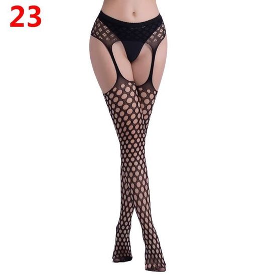 Bas Femmes Sexy Lingerie Rayure Bas Lastiques Transparent Noir