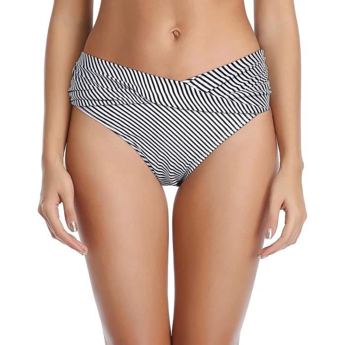 Bas De Maillot De Bain Menstruel Femme Bikini Mid Waisted Triangle