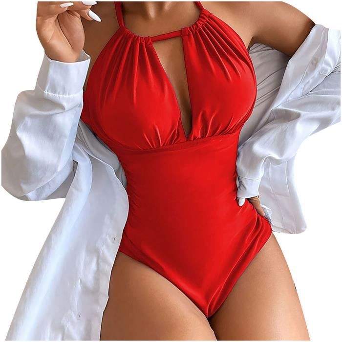 Lukcolor Maillot de bain bikini une pièce rembourré grande taille pour