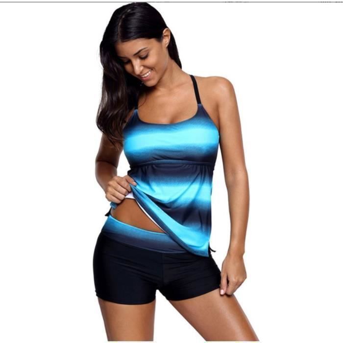 Femme Tie Dye Rayure Maillot De Bain Pièces Shorty Dos Nu À Bretelle Push up Rembourré Bikini