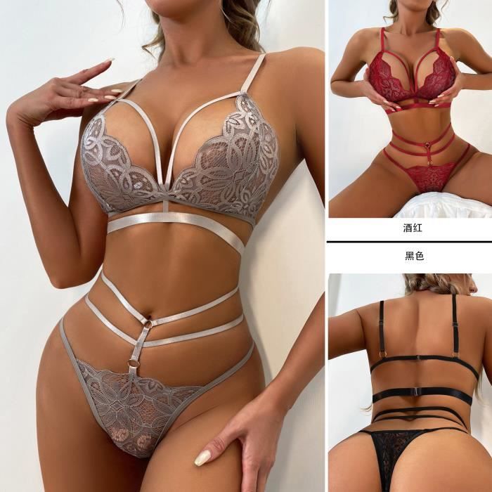 Femmes Ensemble De Lingerie Sexy En Dentelle String Ensemble Sous