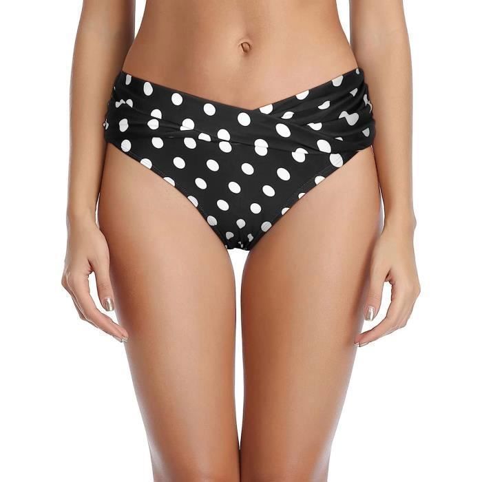 Bas De Maillot De Bain Menstruel Femme Bikini Mid Waisted Triangle Classique Bas De Maillot Bain