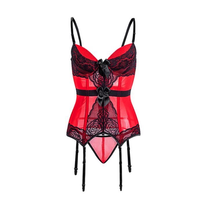 Mesdames Cour Corset Ventre Sexy Corset Une Pi Ce Lingerie Sexy Plus La Taille Rouge Rouge