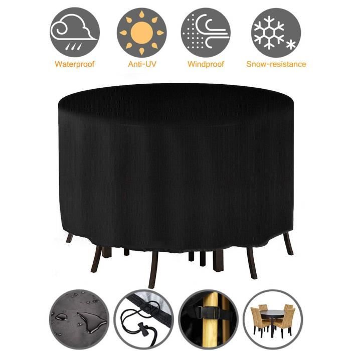 Tvird Housse de Meuble Housse Salon de Jardin Couverture de Protection Housse Salon Imperméable 420D Tissu Oxford Anti-Vent-Pluie