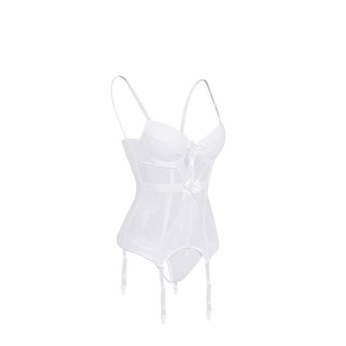 Corset Ventre Sexy Une Pi Ce Lingerie Plus Taille Blanche Blanche