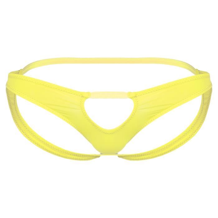 Yonghs Homme String Sexy Ouvert Fesse Nue G String Bikini Thong Tanga