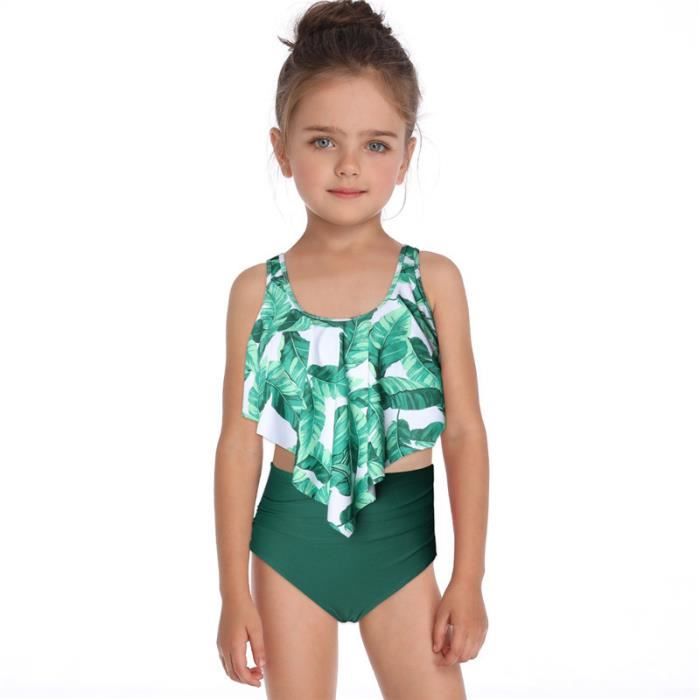 Maillot De Bain Fille Stretch Bikini Fille Pour Piscine Plage Natation Blanc Cdiscount Pr T